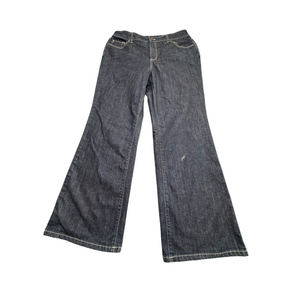Nine West‎ Jeans Women 16 Blue Collins Short Dark Wash Bootcut Stretch Denim